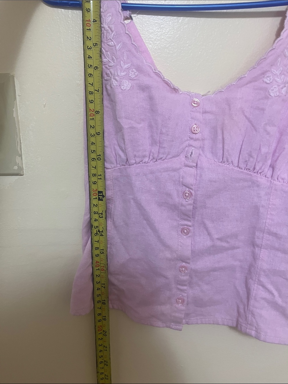 Hollister Light Lavender Embroidered Button-Front Camisole - Picture 6 of 7